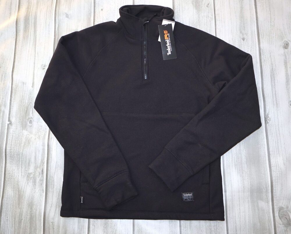 Timberland PRO Irvine 1/4 Zip Waffle Fleece Pullover Men's Medium Black Workwear